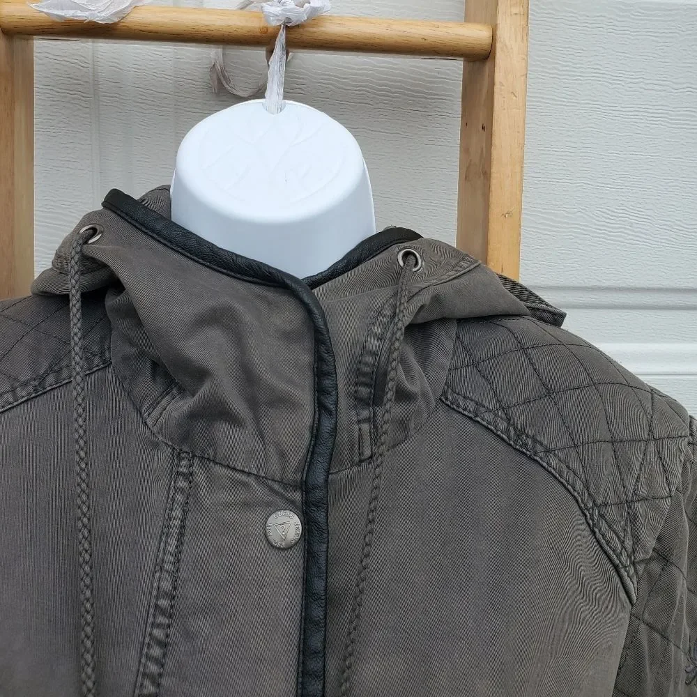 Guess  Coat Women’s Size Large Army Green Utility - Picture 7 of 8